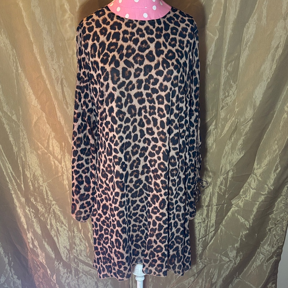 Time and Tru Leopard Print Midi Dress